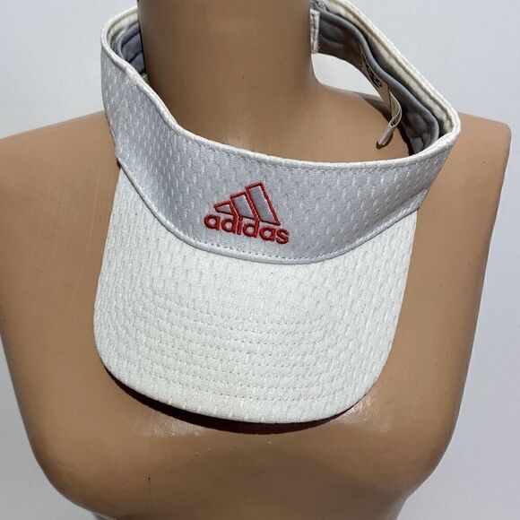 Adidas Men's White Embroidered Golf Adjustable Visor Cap C153 - Picture 1 of 8